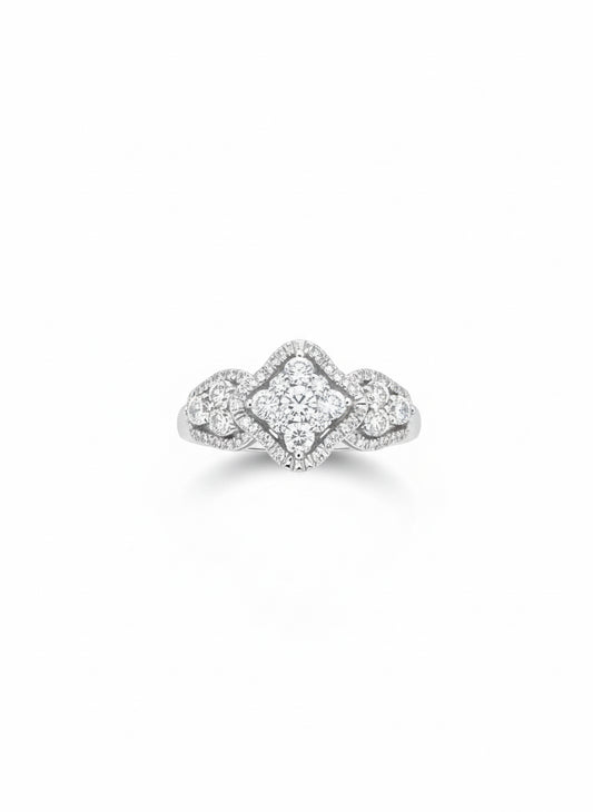 10K gold solitaire engagement ring with 1.00 CT diamond