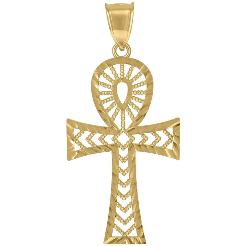 10K Ankh Cross Charm