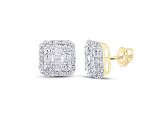 10K Baguette Diamond Earrings