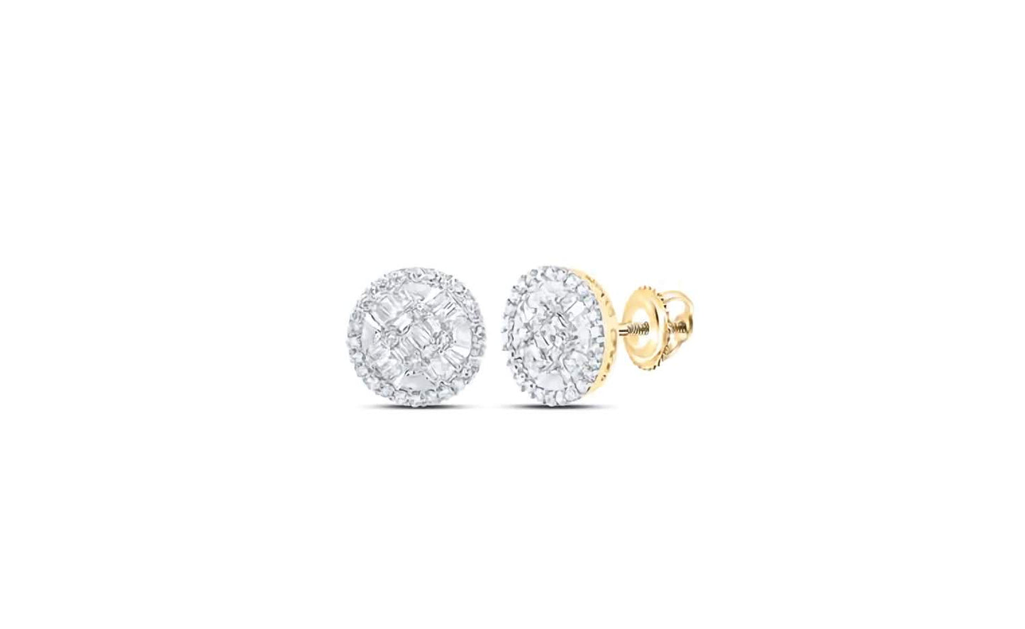 10K Baguette Diamond Earrings