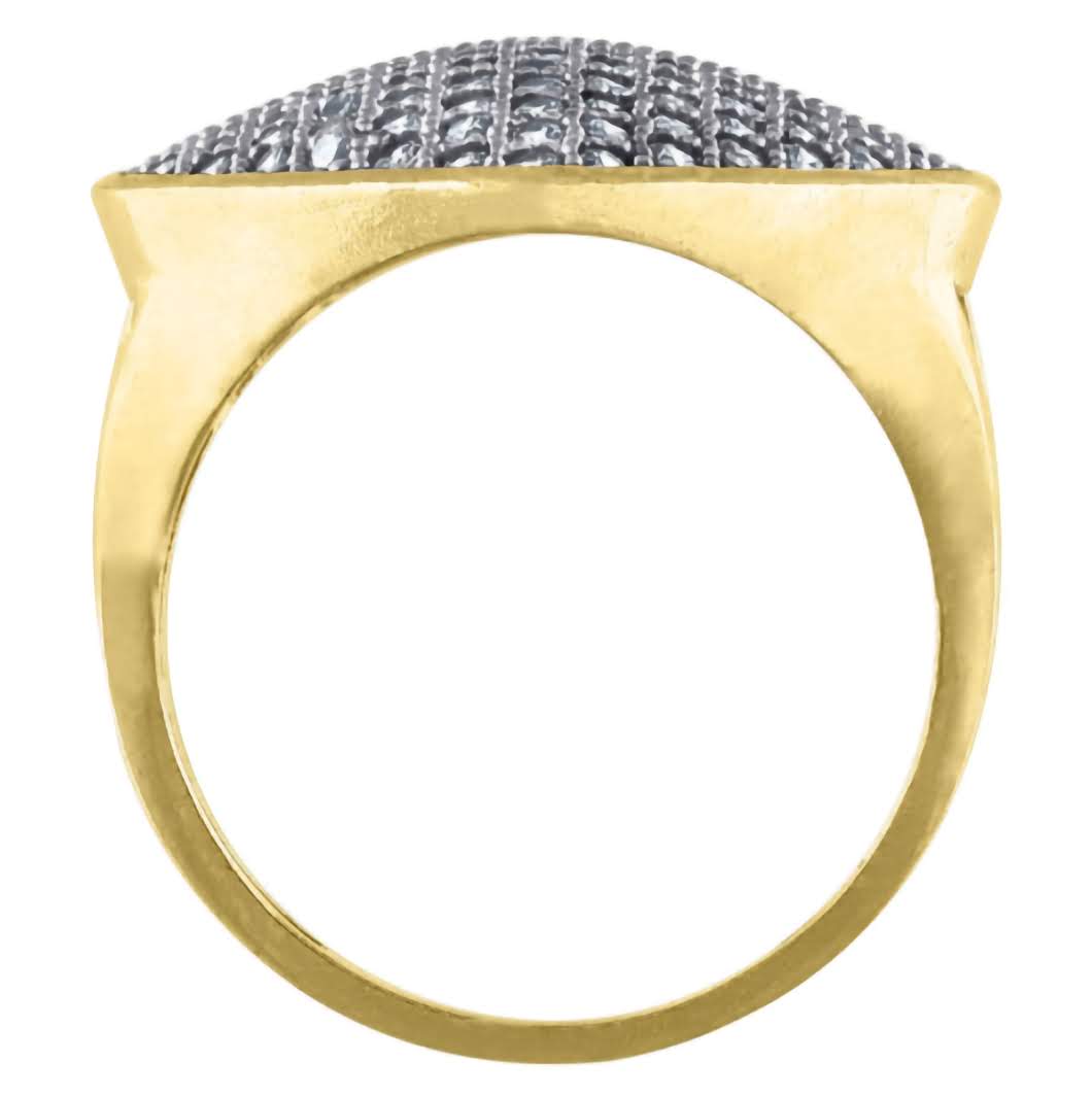 10K Big White Sapphire Heart Ring