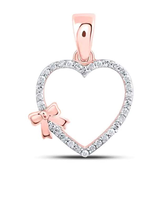 10K Bow Heart Pendant