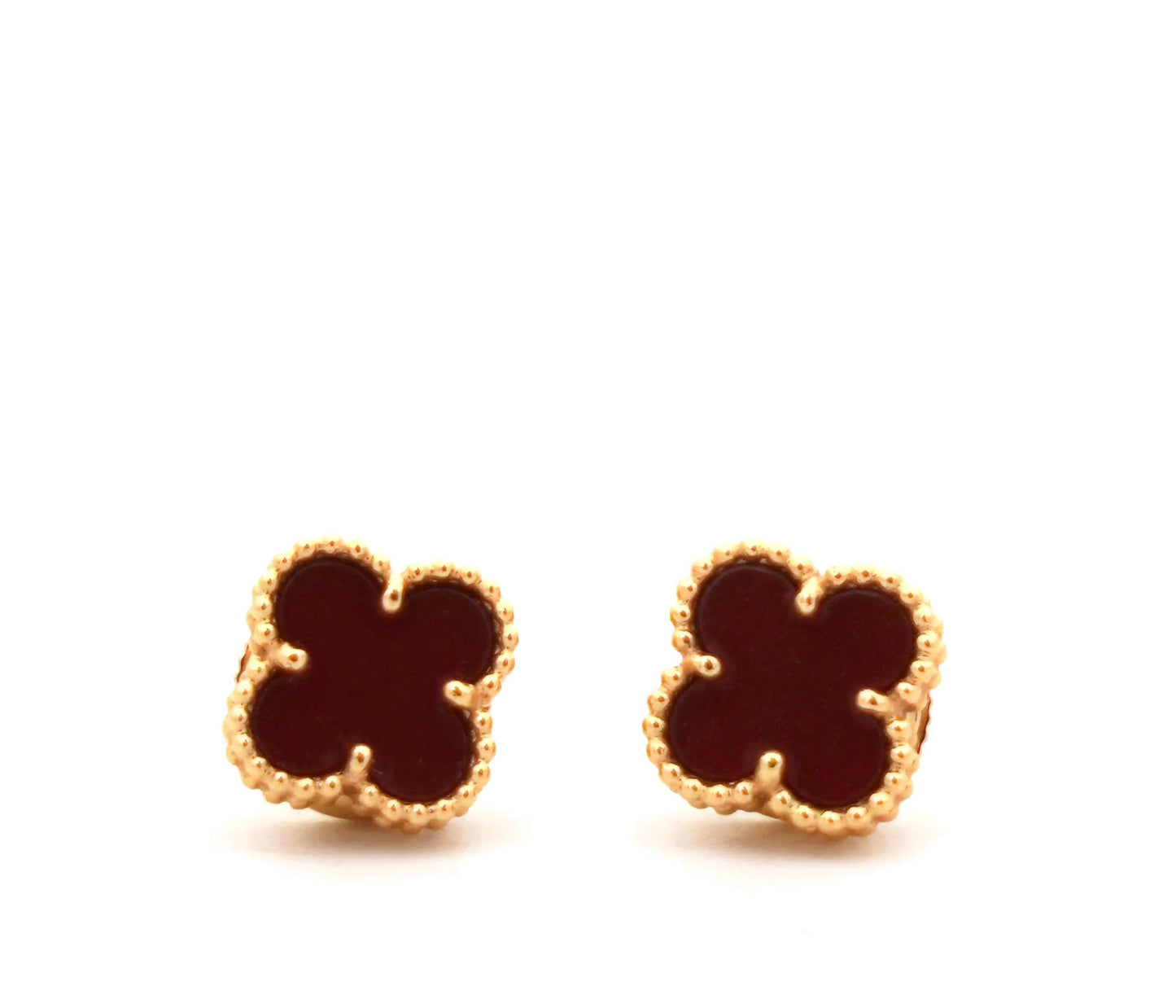 10K Brown Clover Earrings