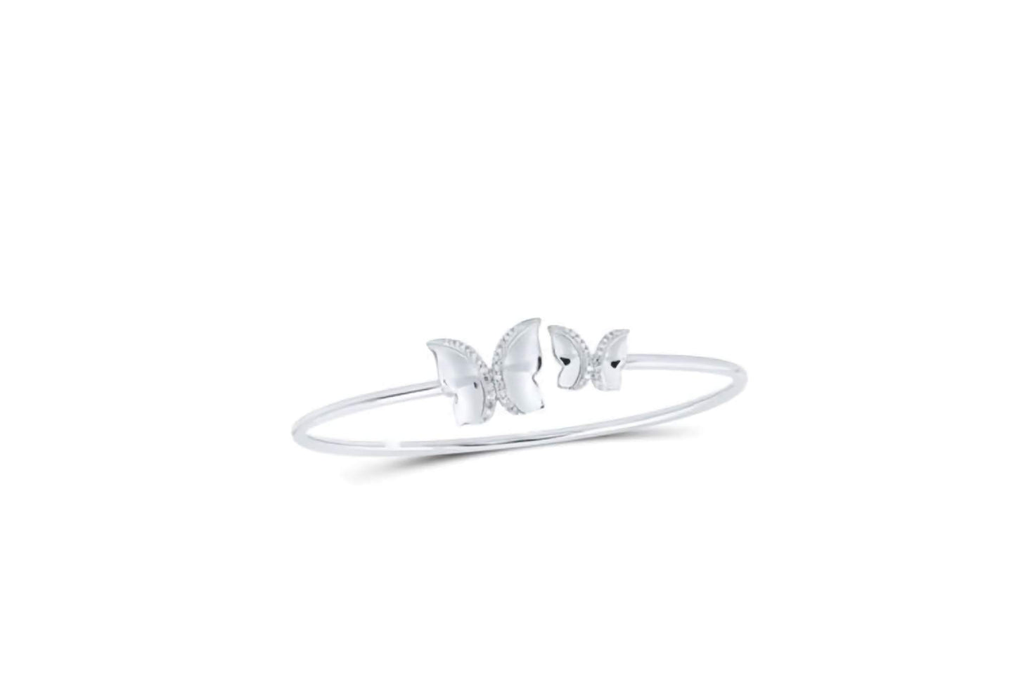 10K Butterfly Diamond Bangle