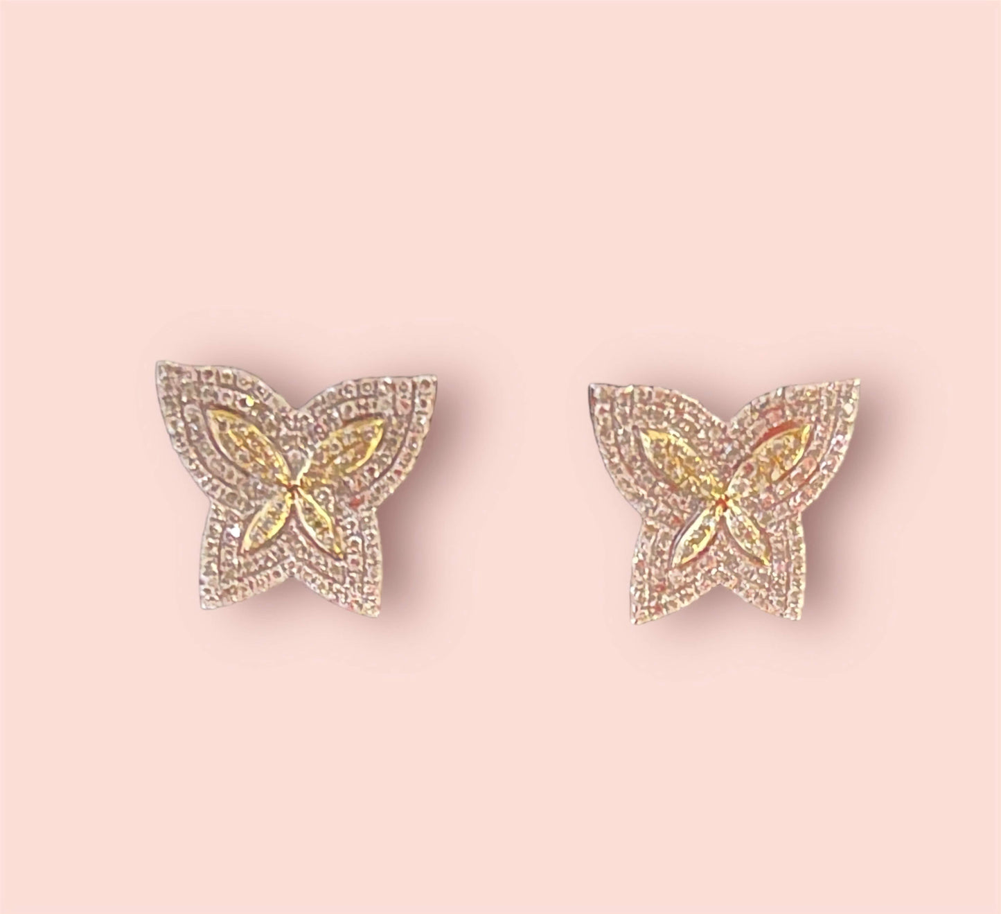 10K Butterfly Diamond Studs