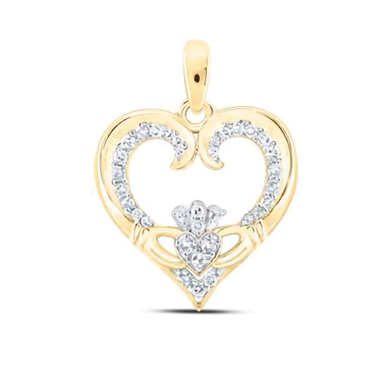 10K Claddagh Heart Pendant