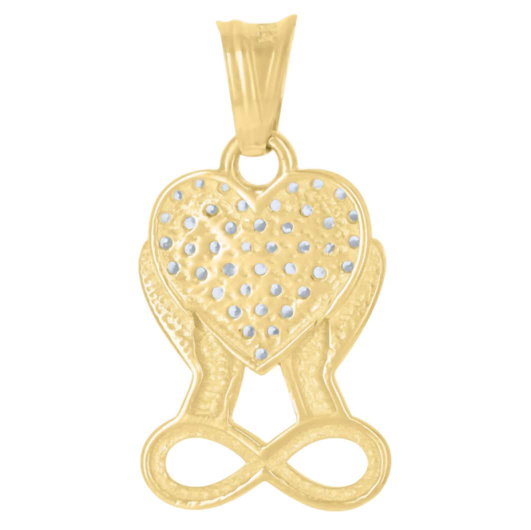 10K Claddagh Infinity Heart Charm