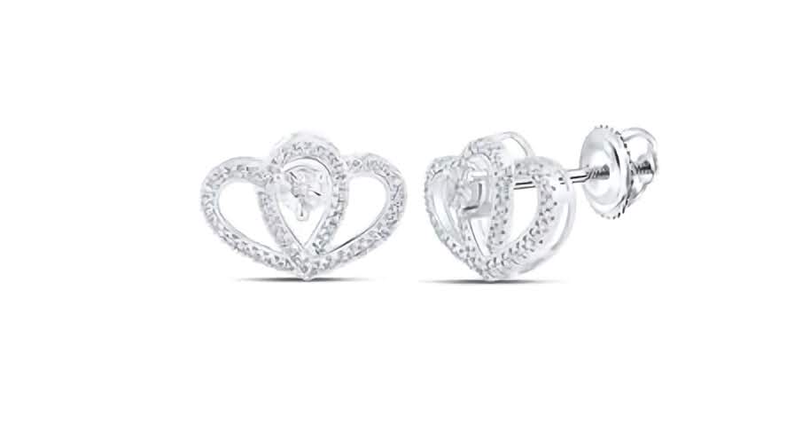 10K Double Hearts Earrings