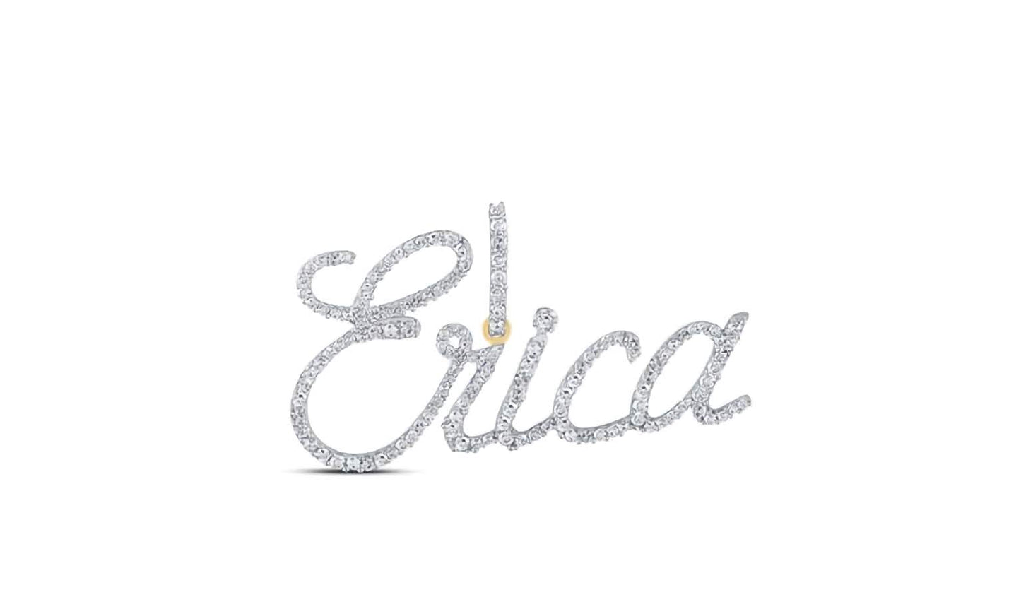 10K Erica Diamond Name Charm