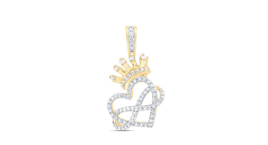 10K Infinity Heart Crown Charm