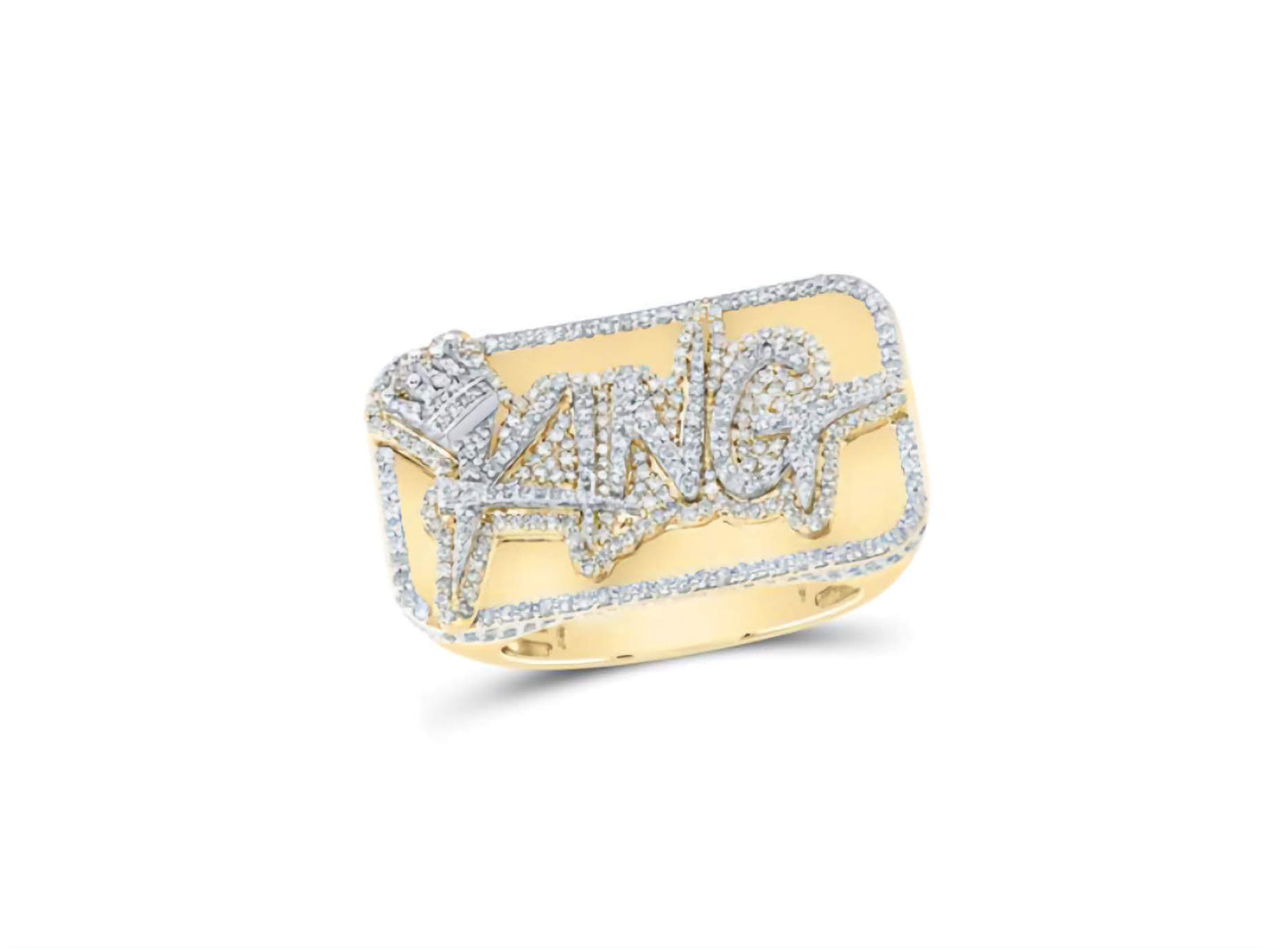 10K KING CROWN DIAMOND RING