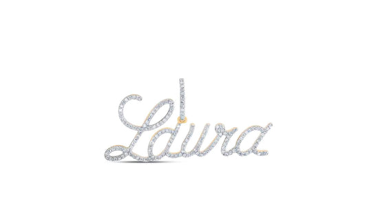 10K Laura Diamond Nameplate Pendant
