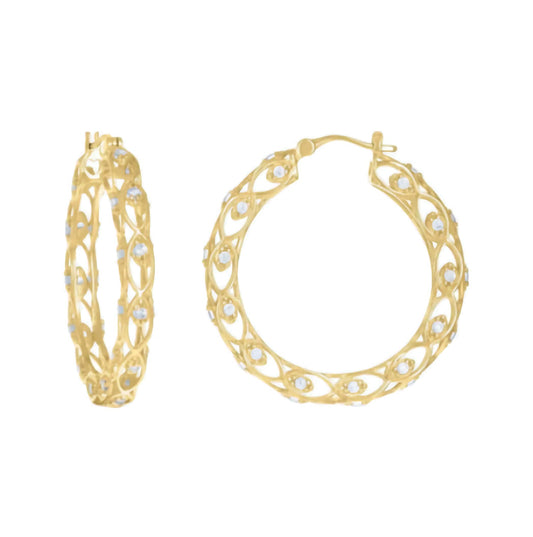 10K Vintage Cubic Zirconia Hoops