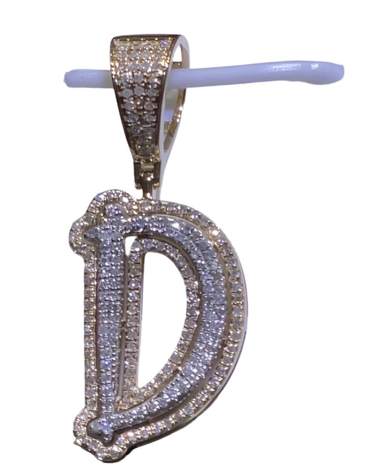 10K Yellow Gold Personalized 'D' Initial Charm with 1/3 Cttw Diamonds – Timeless Jewelry