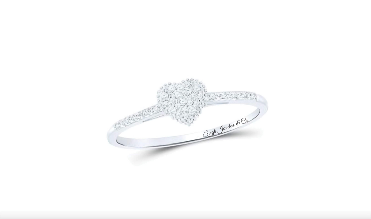 10k Heart Round Diamonds Promise 1/20 CTW Ring