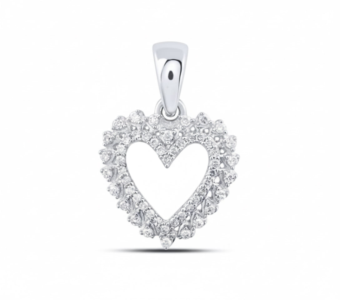 Elegant 10K gold diamond heart charm, perfect gift for her