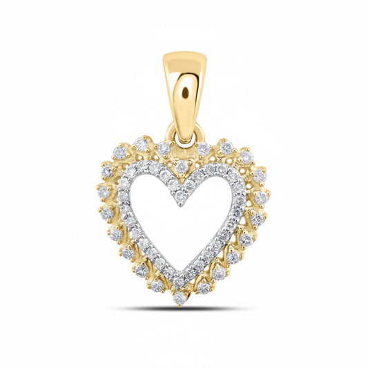 Diamond heart pendant in 10K gold, 1/8 CTTW