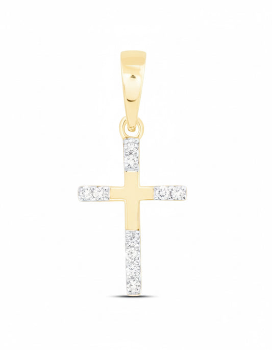 Classic diamond cross pendant in 10 karat gold