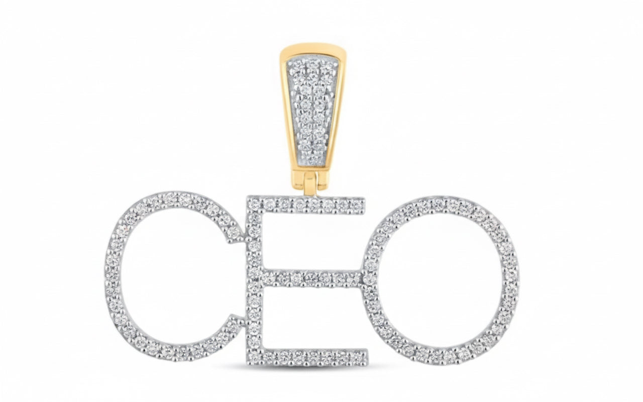 10K gold CEO pendant with 1/3 ct real diamonds