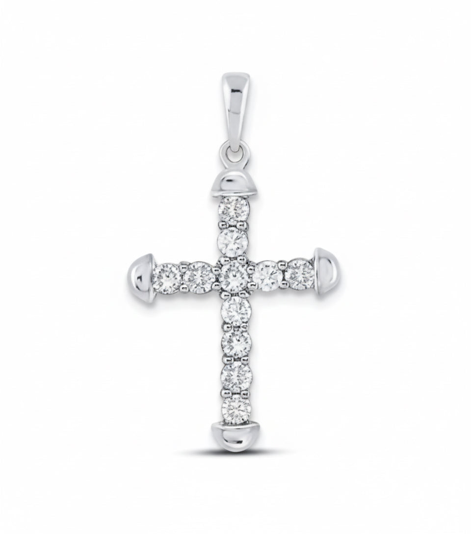 10K gold cross pendant with 1/5 carat total weight of diamonds – religious jewelry