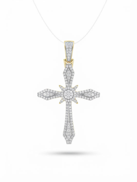 10k gold diamond cross pendant charm necklace elegant religious jewelry
