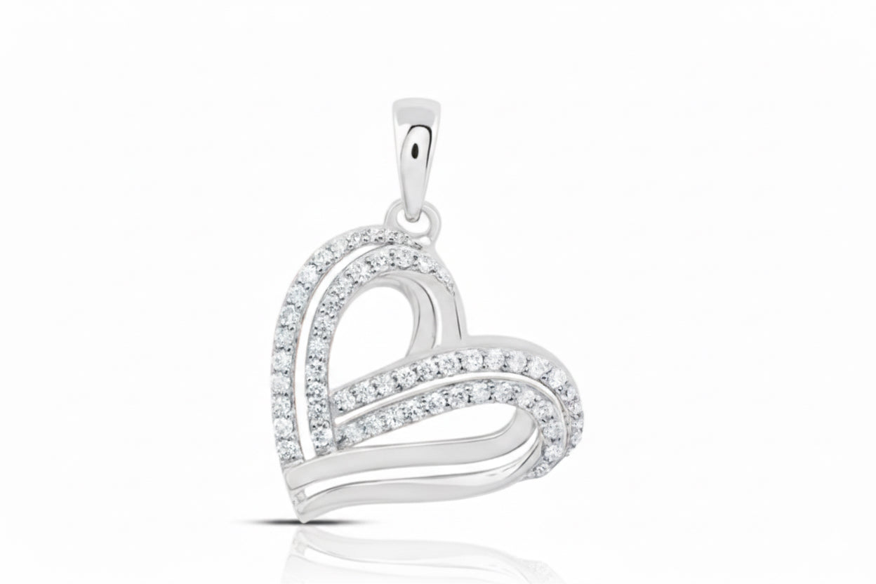 10k gold heart pendant with diamonds, perfect gift for women