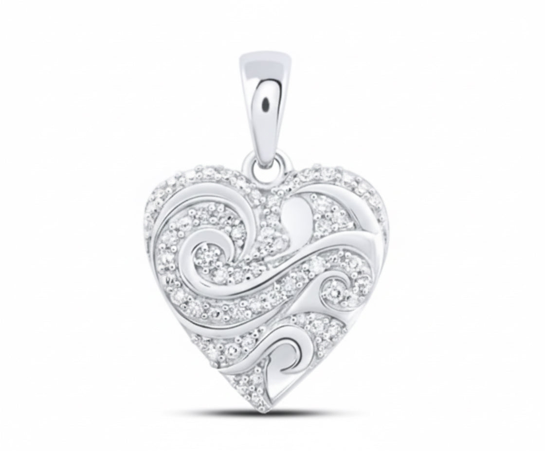10K Gold Diamond Heart Pendant – 1/6 CT