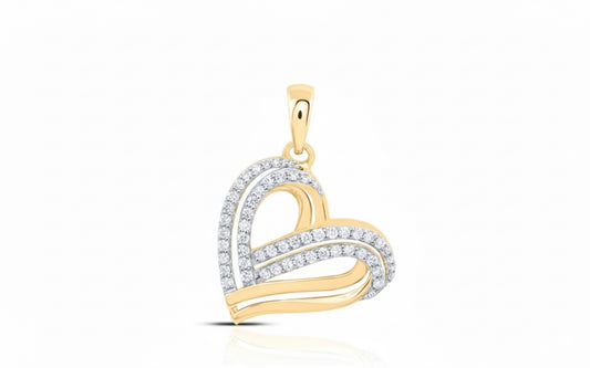 10k gold heart pendant with diamonds, perfect gift for women