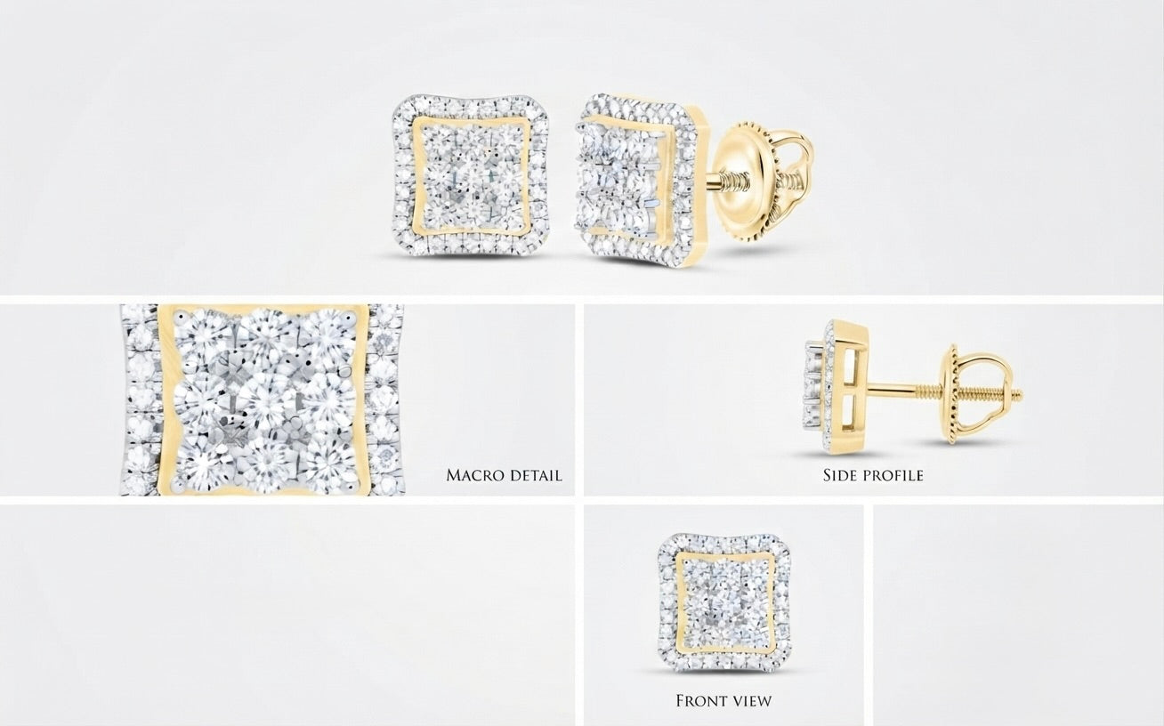 10K gold fanuk  earrings with natural diamonds real gold