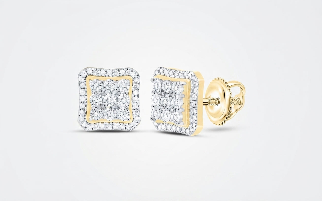 10K gold fanuk earrings with natural diamonds