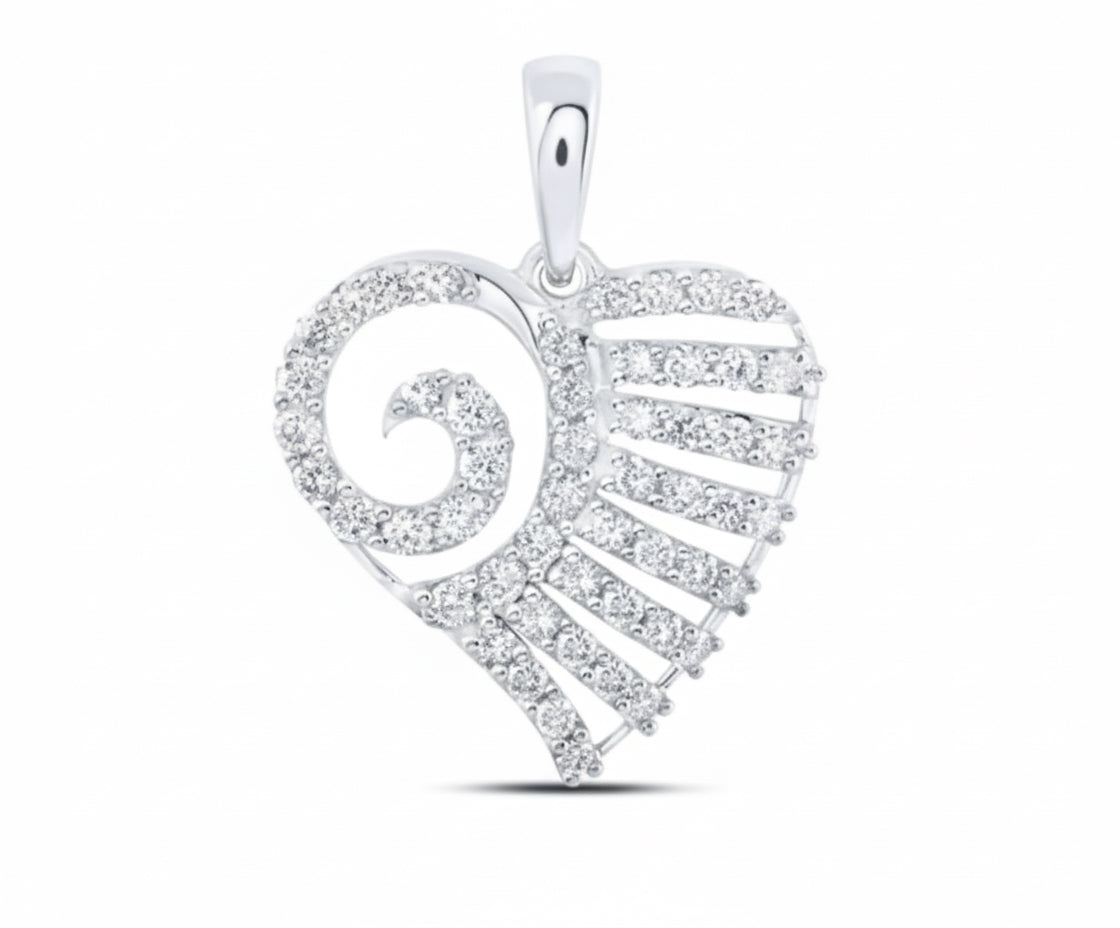 10K gold heart pendant with diamonds – romantic gift for her
