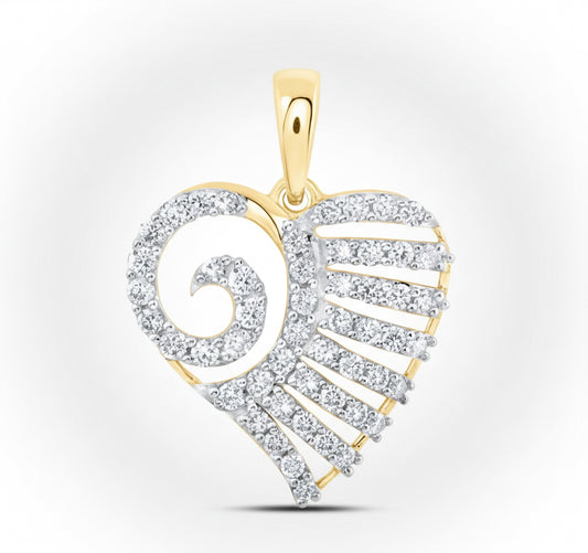 10K gold heart pendant with diamonds – romantic gift for her