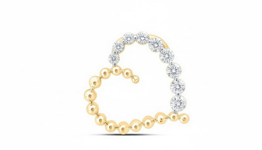 10k gold heart pendant with 1/10 CTTW natural diamonds