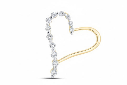 10k gold heart pendant with 1/6 CTTW natural diamonds – chain not included