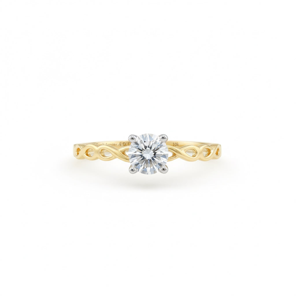 10K gold infinity promise ring for women