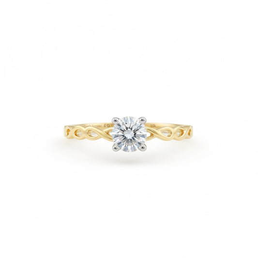 10K gold infinity promise ring for women