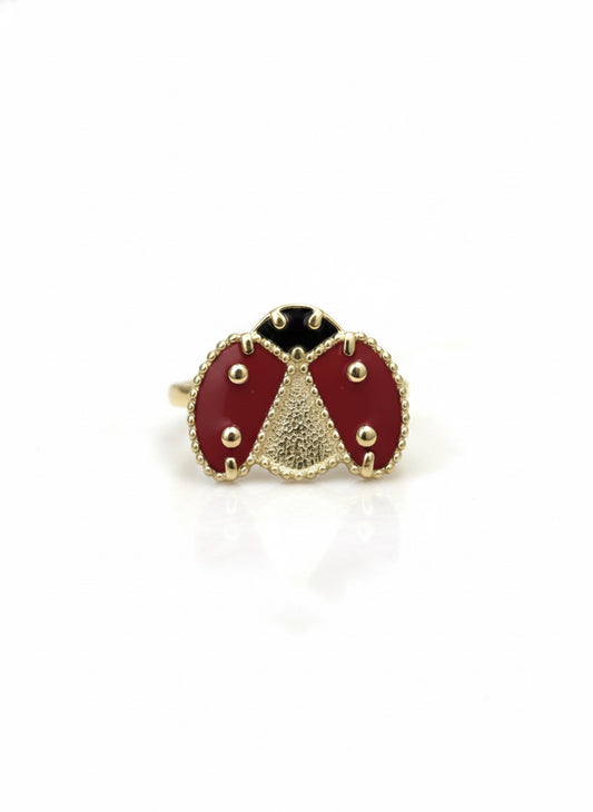 10K gold ladybug ring for women