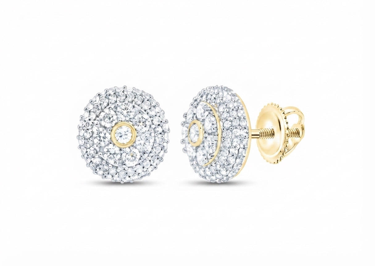 7/8 CTW natural diamond earrings for men in 10K gold
