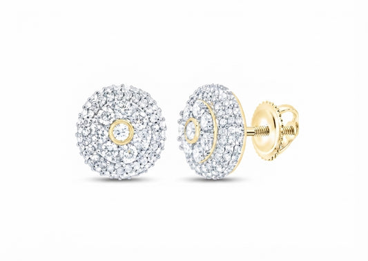 7/8 CTW natural diamond earrings for men in 10K gold