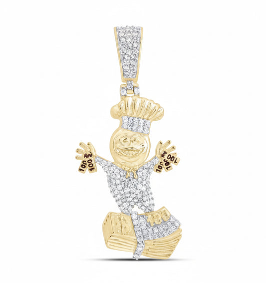 10K gold Money Chef charm with diamonds