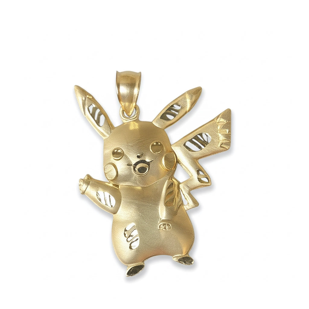 10k gold Pikachu charm with diamond-cut finish – Pokémon jewelry collectible