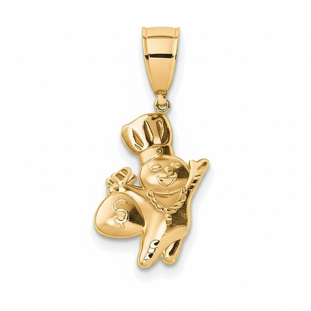 10k gold Pillsbury Doughboy money back charm – vintage collectible jewelry
