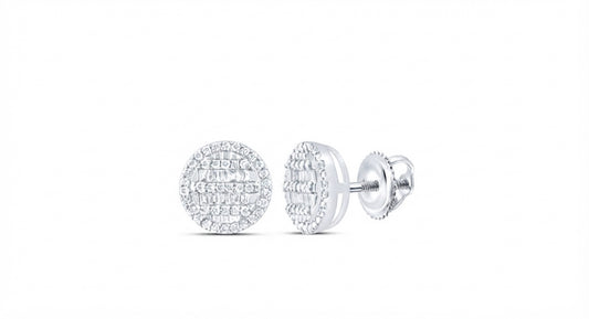 10K gold round diamond earrings with natural diamonds