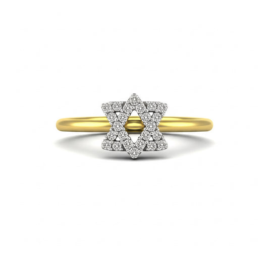 10K gold ladies ring featuring a 6-point Star of David with diamonds