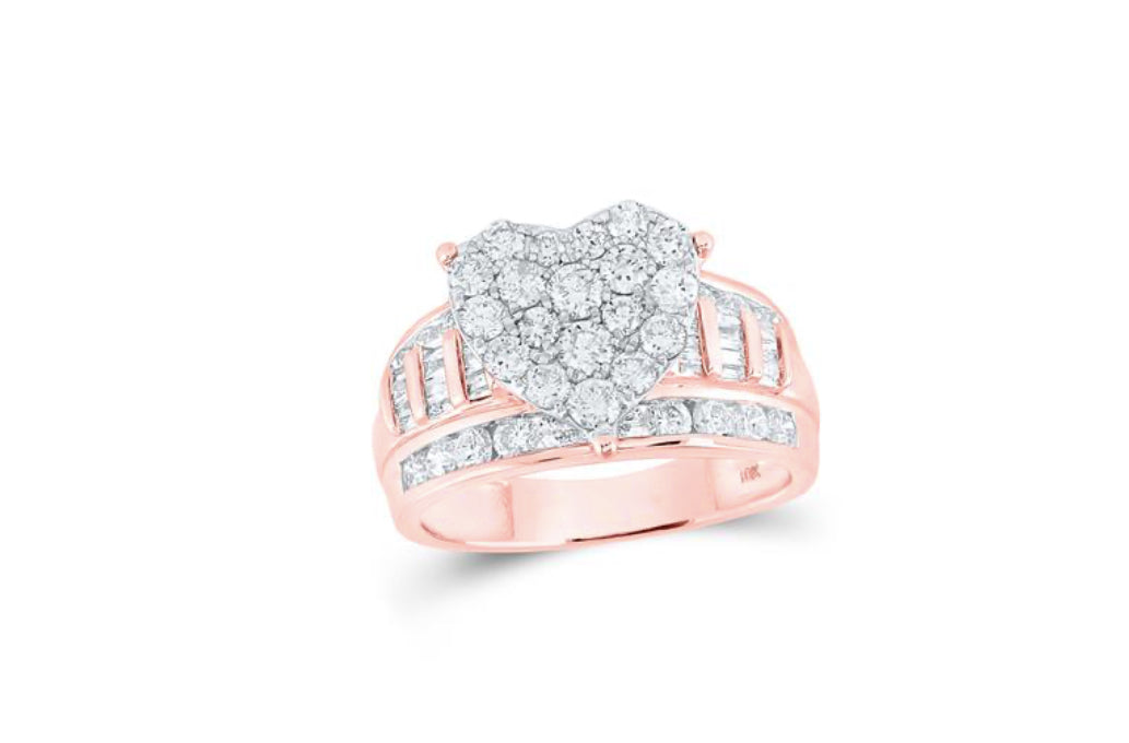 2 CTTW Heart Diamond Engagement Ring in 10K Gold Size 7