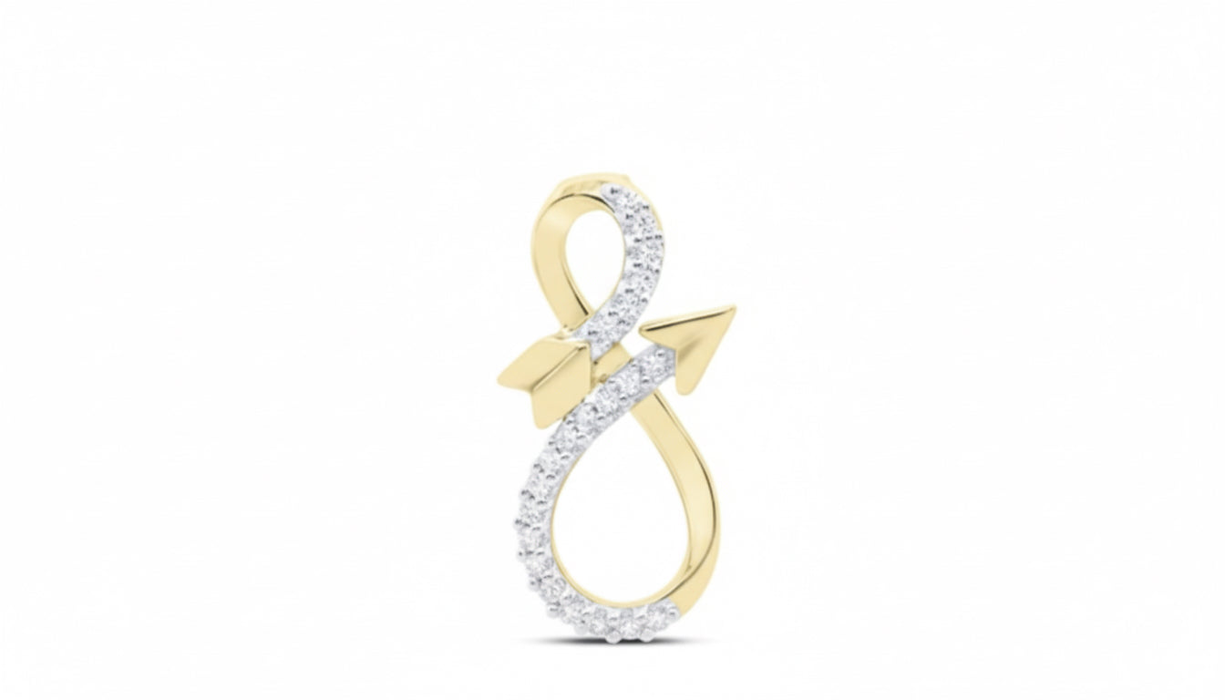 10k infinity arrow diamond pendant 