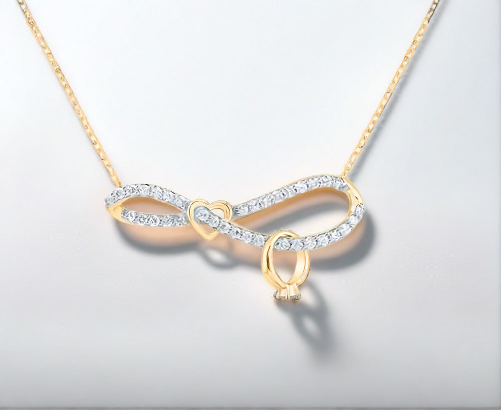 10k Infinity Promise Necklace 1/4 Cttw Diamonds 18 Inches