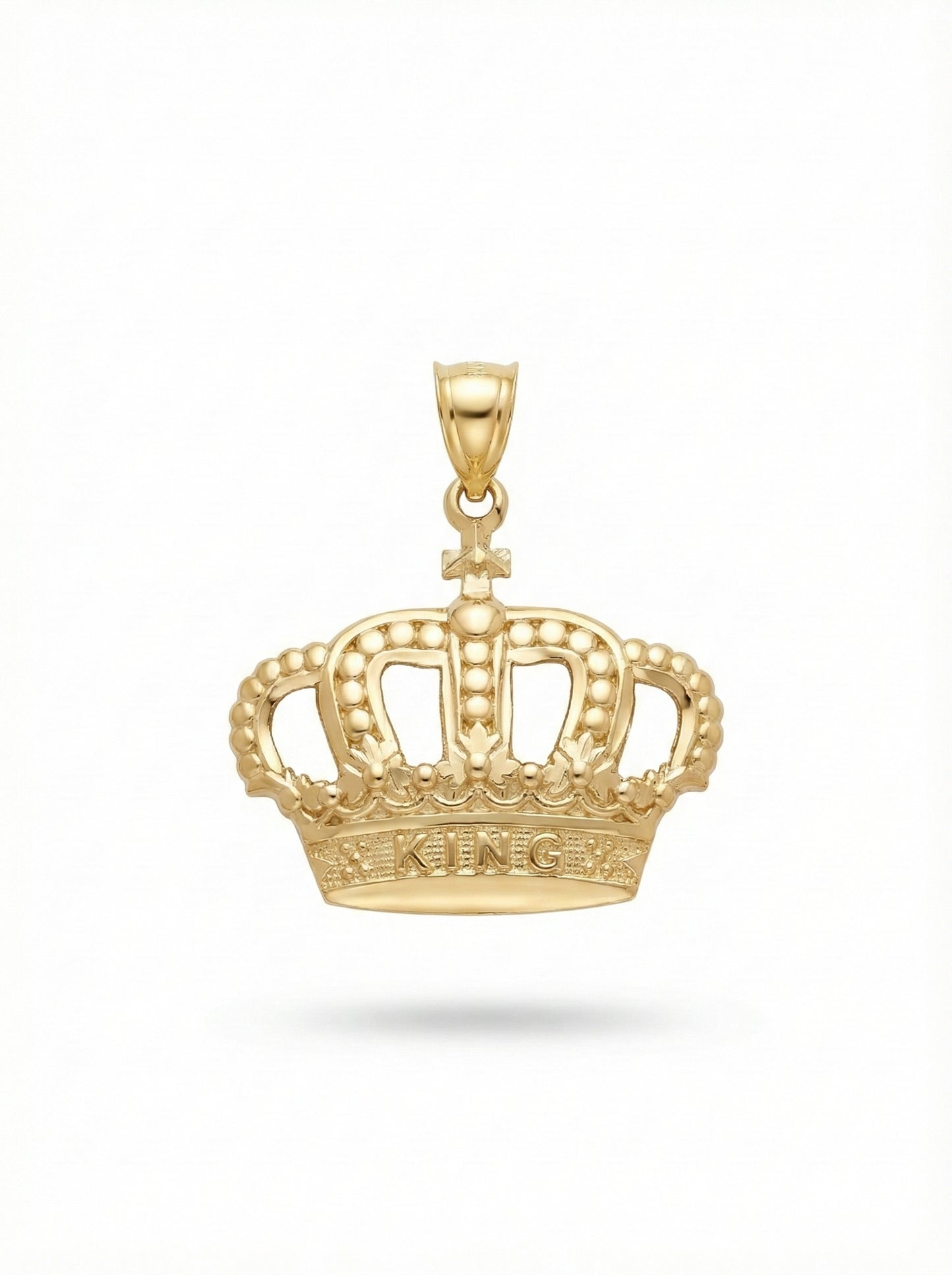 10K solid gold king crown charm pendant