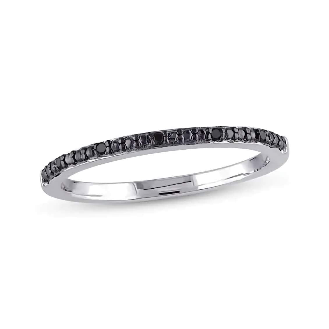 Modern black diamond wedding band for women
