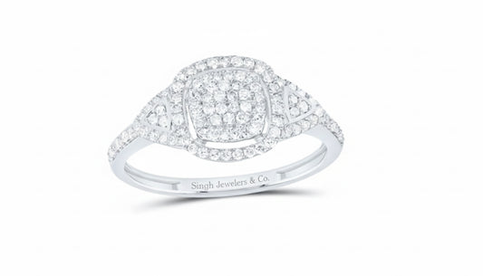 White gold fashion diamond ring for women